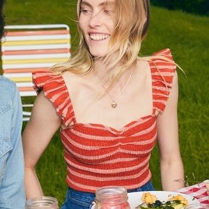 Free People | Hyde Flutter Sleeve Crop Top NWOT